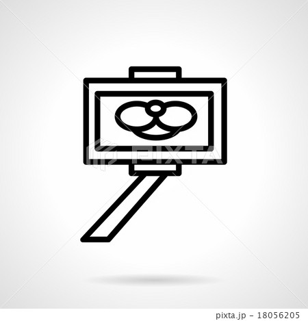 Simple line selfie stick vector icon 18056205