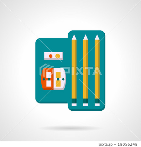 Pencils and sharpenet set flat vector icon Pencils and sharpenet set flat vector icon 18056248