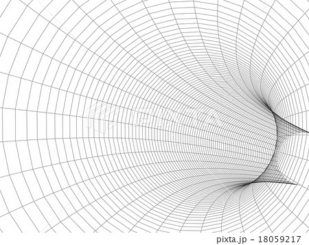 Turning tube tunnel 3d illustration, wire-frame Turning tube tunnel 3d illustration, wire-frame 18059217