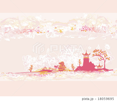 Chinese temple on abstract Asian Landscape 18059695