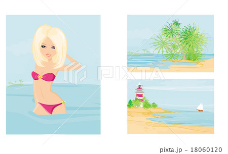 Vector illustration of summer holidays banner set 18060120