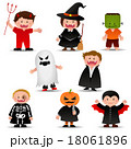 Cute Halloween Kids  In Trick or Treat Costumes Cartoon 18061896