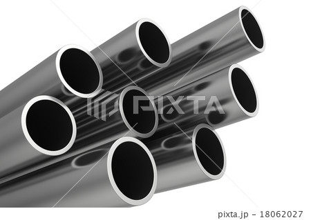 Steel Pipes on a white background.  18062027