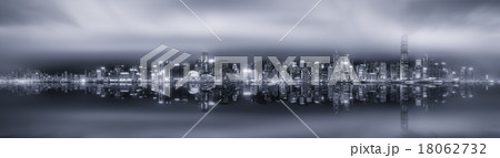 Panorama of Hong Kong, black and white 18062732