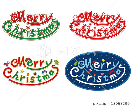 メリークリスマスロゴ 01のイラスト素材 18068290 Pixta