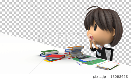 對書桌工作感到滿意的女性工作人員 對書桌工作感到滿意的女性工作人員 18068428