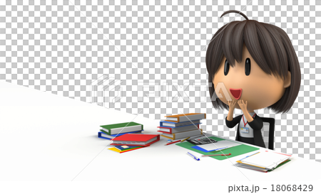 對書桌工作感到滿意的女性工作人員 18068429