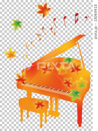 Autumn leaves and instrument piano Autumn leaves and instrument piano 18069918