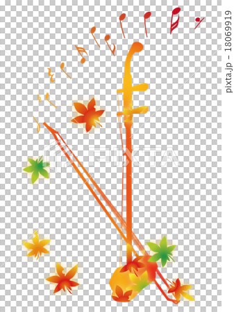 Autumn leaves and musical instrument Erhu Autumn leaves and musical instrument Erhu 18069919