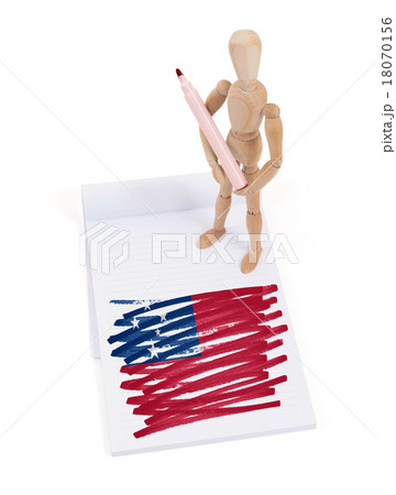 Wooden mannequin made a drawing - Samoa Wooden mannequin made a drawing - Samoa 18070156