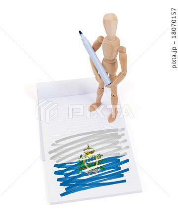 Wooden mannequin made a drawing - San Marino Wooden mannequin made a drawing - San Marino 18070157