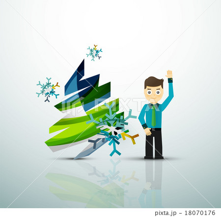 Happy businessman and stylized Christmas tree 18070176