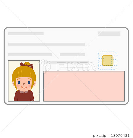 身分証明書 カード 外国人の女の子のイラスト素材