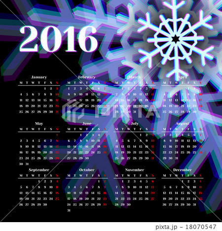 Calendar 2016 template 18070547