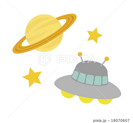 土星とufoのイラスト素材