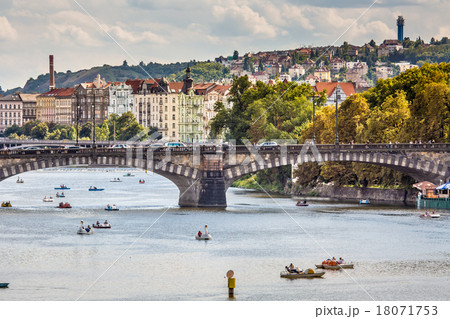 Vltava river and bridges in Prague  18071753