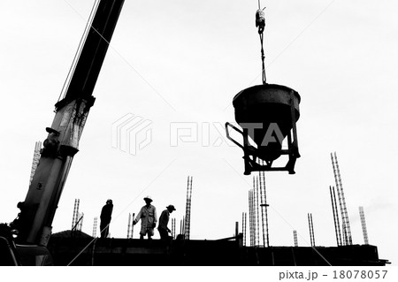silhouette labor working in construction site silhouette labor working in construction site 18078057