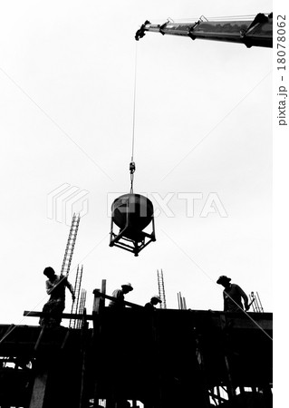 silhouette labor working in construction site silhouette labor working in construction site 18078062