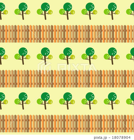 trees and fence seamless pattern 18078904