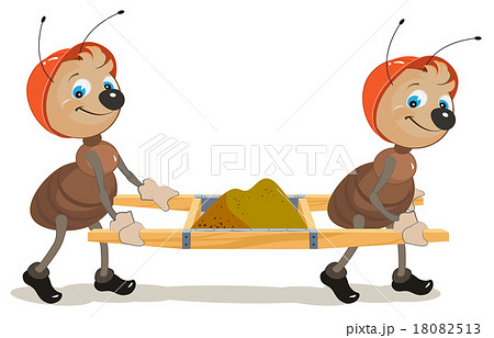 Ant builder. Two ants are stretchers with sand Ant builder. Two ants are stretchers with sand 18082513