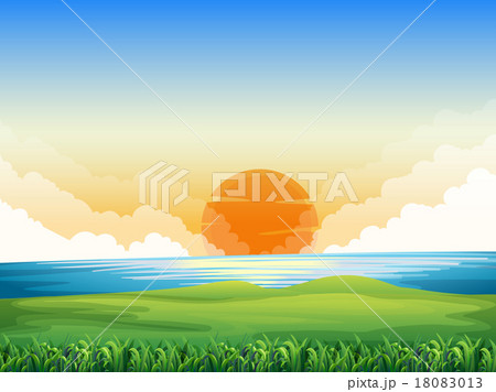 Nature scene with sunset 18083013