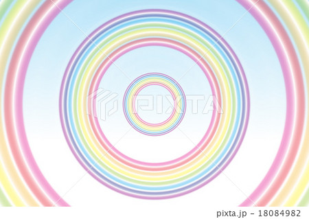 背景素材壁紙 虹色 レインボーカラー 七色 カラフル かわいい リング サークル 円 輪 環状 丸 のイラスト素材