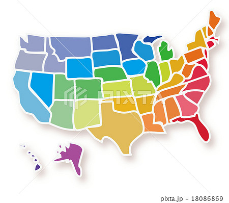 アメリカの地図のイラスト素材