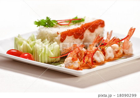 Dishes of Thai and International cousine isolated Dishes of Thai and International cousine isolated 18090299