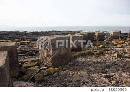 War / Tank defences on the beach in Scotland War / Tank defences on the beach in Scotland 18090566