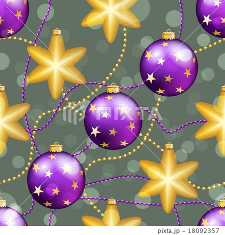 New Year pattern with ball. Christmas wallpaper New Year pattern with ball. Christmas wallpaper 18092357