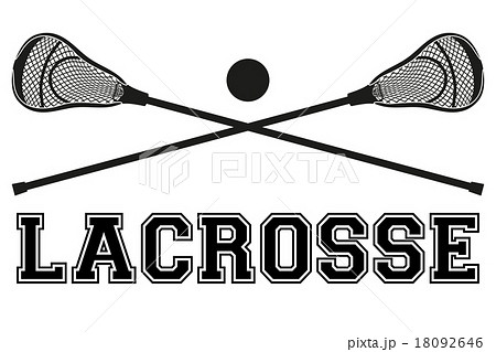 Lacrosse Sticks And Ball Flat Styleのイラスト素材