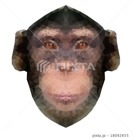 Head of a monkey in triangle style. 18092655