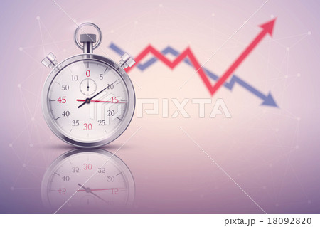 Background with analog stopwatch. 18092820