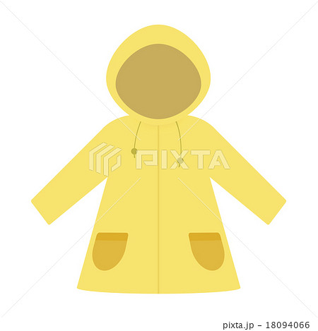 黄色いレインコートのイラスト素材
