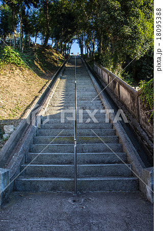 男山配水池公園 階段の写真素材