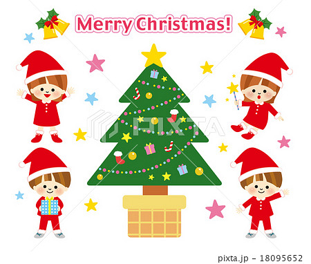 クリスマスツリー こども イラストのイラスト素材 18095652 Pixta