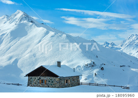 Stony house and Alps winter view Stony house and Alps winter view 18095960