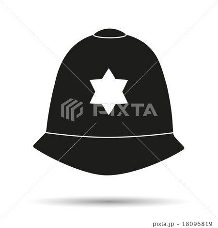 Silhouette symbol helmet of  British police 18096819