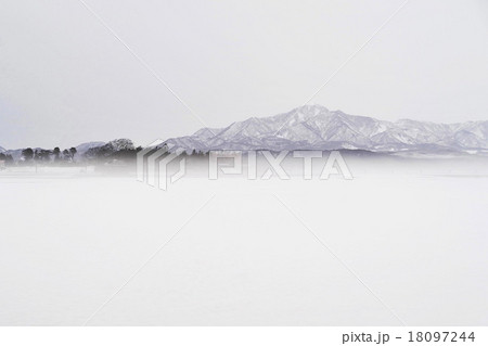 雪に霞む米山を望む 18097244
