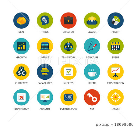 Round icons thin flat design, modern line stroke 18098686