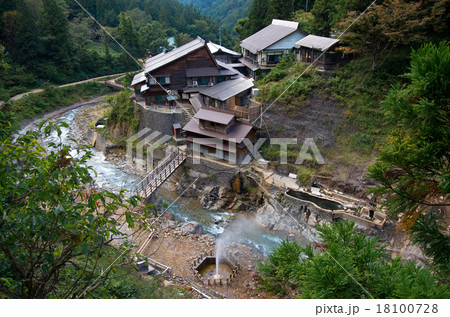 地獄谷温泉の一軒宿 後楽館 の写真素材