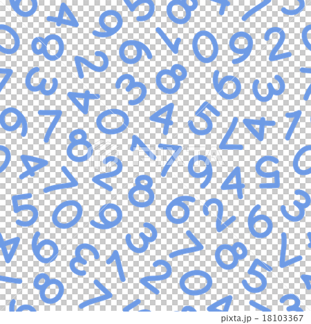 Hand Drawn Numbers Seamless Pattern Blue - Stock Illustration [18103367 ...