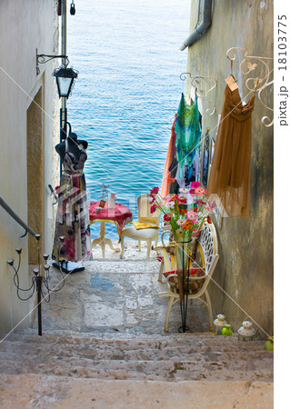 Narrow stone street of Rovinj, Croatia 18103775
