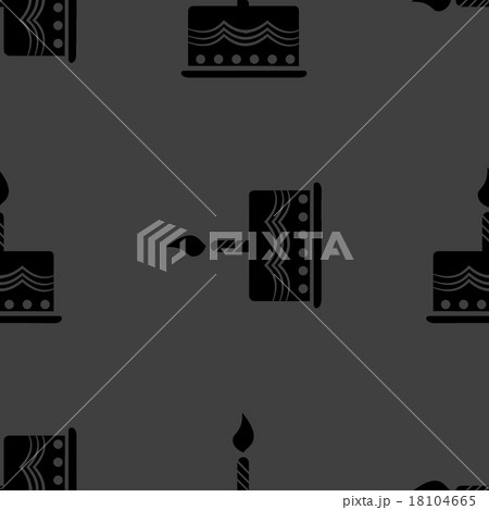 cake web icon. flat design. Seamless gray pattern. cake web icon. flat design. Seamless gray pattern. 18104665