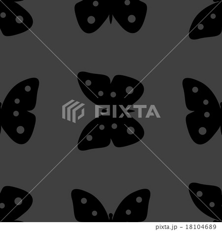 butterfly web icon. flat design. Seamless gray pat 18104689