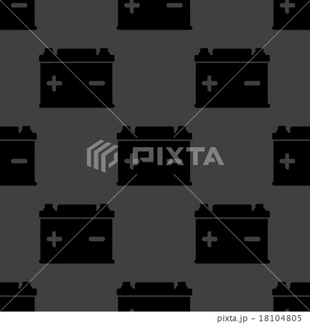 Car battery web icon. flat design. Seamless gray p Car battery web icon. flat design. Seamless gray p 18104805