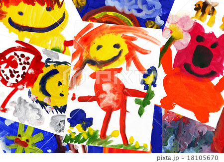 collage of children's drawings collage of children's drawings 18105670