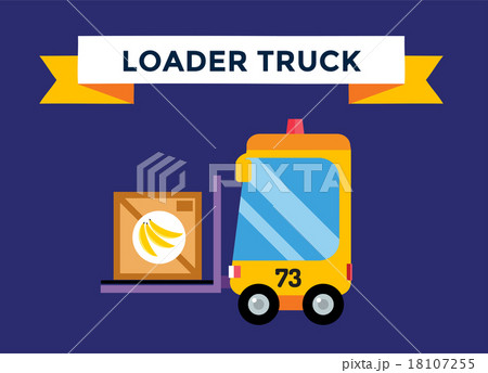 Vector forklift loader with wooden boxes Vector forklift loader with wooden boxes 18107255