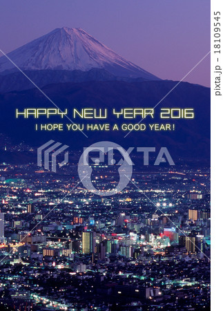 2016年賀状デザイン素材-富士山 18109545