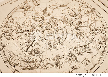 アンティークの天体図 18110108